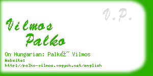 vilmos palko business card